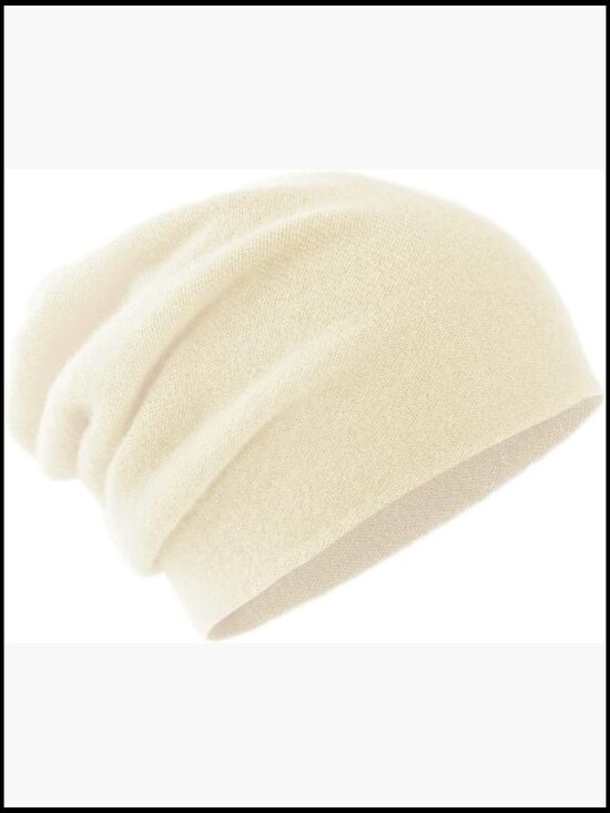 Double Layered Cashmere Beanie, Unisex Ski Hat with Gift Box